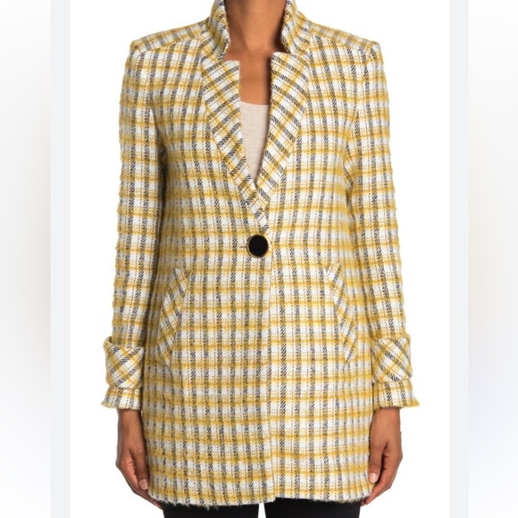 Veronica Beard Jackets & Blazers - Veronica Beard Jin Yellow Plaid Dickey Jacket Coat